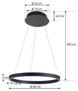 Arcchio Answin LED závesné svietidlo 52,8 W čierna
