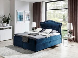 Elegantná rustikálna posteľ Bradley 200x200, modrá