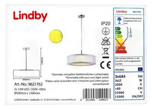 Lindby Lindby - LED Stmievateľný luster na lanku AMON 3xLED/12W/230V LW0017 + záruka 3 roky zadarmo