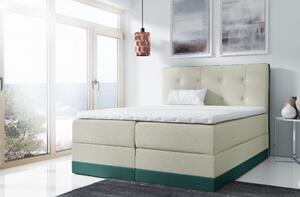 Jednoduchá čalúnená posteľ Tory 180x200, zelená + TOPPER