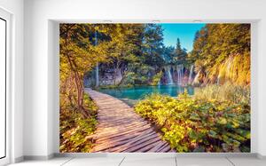 Gario Fototapeta Plitvické jazero v Chorvátsku Veľkosť: 268 x 100 cm, Materiál: Latexová