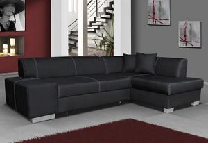 Rohová sedačka ALBERTO, 268x73x167 cm, soft 011 black, pravá