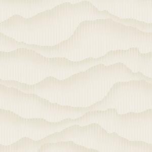 Luxusní bílo-krémová vliesová tapeta s leskem- proužky, vlnky WL220685, Wll-for 2, Vavex