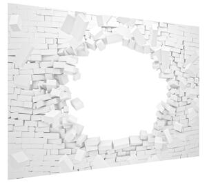 Gario Fototapeta Zničená stena z tehiel Veľkosť: 268 x 100 cm, Materiál: Latexová