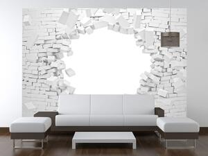 Gario Fototapeta Zničená stena z tehiel Veľkosť: 150 x 200 cm, Materiál: Latexová