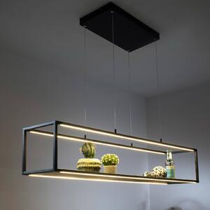Paul Neuhaus Contura LED závesná lampa, čierna, kov, stmievač