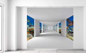 Gario Fototapeta Chodba na dne mora Veľkosť: 95 x 205 cm, Materiál: Latexová