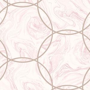 Geometrická vliesová tapeta ružový mramor 105756, Formation, Graham & Brown