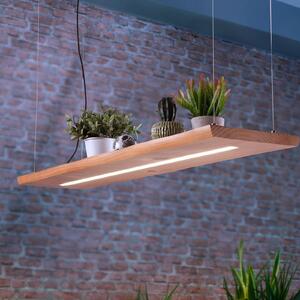 Paul Neuhaus LED závesné svietidlo Palma, drevo, CCT, stmievateľné, 120 cm
