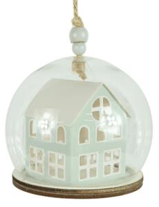 Vianočná ozdoba TINNY HOUSE 8 cm, svetlozelená