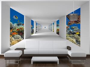 Gario Fototapeta Chodba na dne mora Veľkosť: 95 x 205 cm, Materiál: Latexová