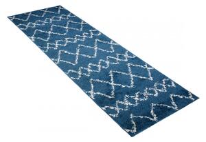 Kusový koberec Shaggy Prata modrý atyp 60x200cm