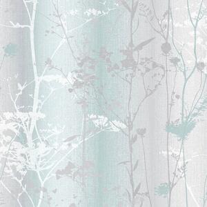 Tyrkysovo-sivá vliesová tapeta, lúčné kvety 104073, Reclaim, Graham&Brown
