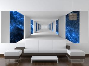 Gario Fototapeta Chodba a modrý vesmír Veľkosť: 268 x 100 cm, Materiál: Latexová