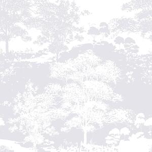 Bielo-strieborná vliesová tapeta - stromy, les 105231, Reclaim, Graham&Brown