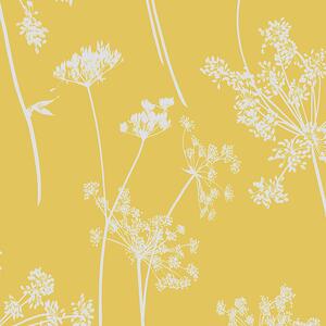 Okrovo-strieborná vliesová tapeta lúčne kvety 105578, Reclaim, Graham&Brown