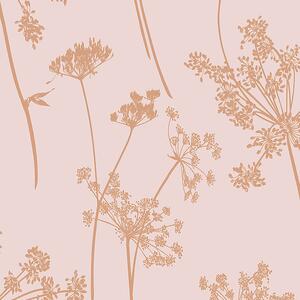 Ružovo-bronzová vliesová tapeta lúčne kvety 105580, Reclaim, Graham&Brown