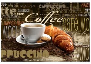 Gario Fototapeta Chutná káva a croissant Veľkosť: 200 x 135 cm, Materiál: Latexová