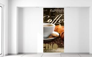 Gario Fototapeta Chutná káva a croissant Veľkosť: 95 x 205 cm, Materiál: Latexová