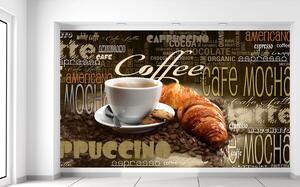 Fototapeta Chutná káva a croissant Materiál: Samolepiaca, Veľkosť: 402 x 240 cm