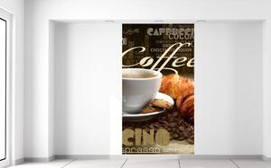 Gario Fototapeta Chutná káva a croissant Veľkosť: 110 x 200 cm, Materiál: Latexová