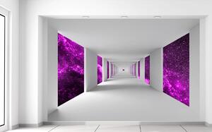 Fototapeta Chodba a fialový vesmír Materiál: Samolepiaca, Veľkosť: 268 x 100 cm