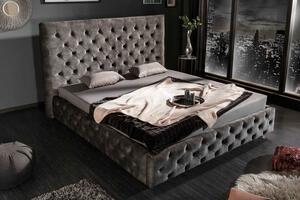 Dizajnová posteľ Laney 180 x 200 cm olivovo-sivý zamat -