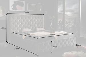 Dizajnová posteľ Laney 180 x 200 cm olivovo-sivý zamat
