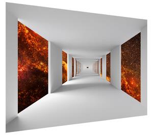 Gario Fototapeta Chodba a ohnivý vesmír Veľkosť: 536 x 240 cm, Materiál: Latexová