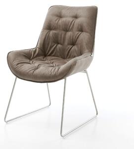DELIFE Jedálenská stolička Taimi-Flex mikrovlákno taupe vintage tenká podstava nerezová oceľ