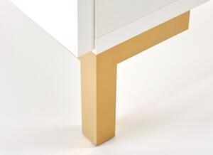 Nočný stolík SALVAO 2 biela/zlatá