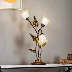 Stolová lampa Miranda 3-plameňová, bronzová, Hnedá / staromosadz, Obývacia izba / jedáleň, kov, Florentský