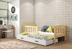 Detská posteľ FLORENT P2 + matrac + rošt ZADARMO, 90x200 cm, borovica, grafitova