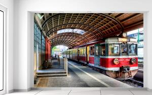 Gario Fototapeta Červený vlak Veľkosť: 200 x 135 cm, Materiál: Latexová