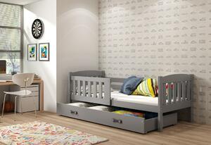 Detská posteľ KUBUS P1 + ÚP + matrac + rošt ZADARMO, 90x200, grafit, grafitová