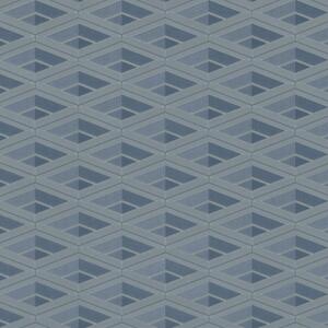 Modro-strieborná vliesová tapeta geometrický vzor Z76050, Vision, Zambaiti Parati