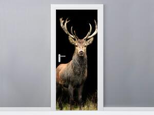 Gario Fototapeta na dvere Pohľad silného jeleňa Veľkosť: 95 x 205 cm, Materiál: Samolepiaca