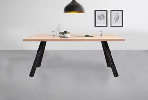 Jedálenský stôl AMAYA L dub/kov, šírka 140 cm, rovná hrana