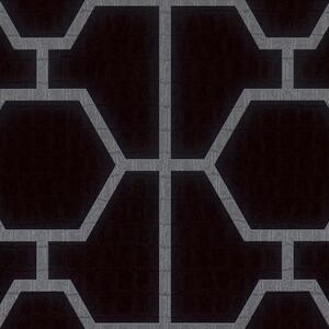 Čierna geometrická vliesová tapeta s vinylovým povrchom Z80024 Philipp Plein, Zambaiti Parati