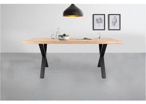 Jedálenský stôl AMAYA XN dub/kov, šírka 160 cm, prírodná hrana