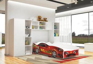 Detská posteľ AUTO FLASH + matrac + rošt ZADARMO, 80x160 cm, VZOR 15 Sport Car