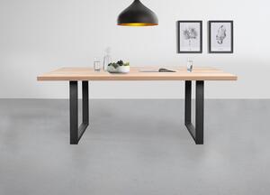 Jedálenský stôl AMAYA U dub/kov, šírka 140 cm, rovná hrana