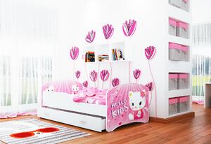 Detská posteľ s rozprávkovými motívmi FRAGA P1 + matrac + rošt ZADARMO, 80x160 cm, vrátane ÚP, VZOR 26