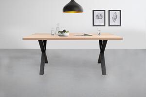Jedálenský stôl AMAYA X dub/kov, šírka 140 cm, rovná hrana