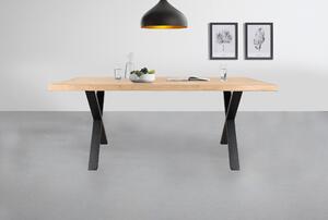 Jedálenský stôl AMAYA XN dub/kov, šírka 180 cm, prírodná hrana