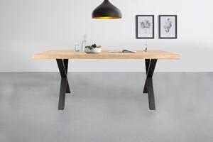 Jedálenský stôl AMAYA XN dub/kov, šírka 140 cm, prírodná hrana