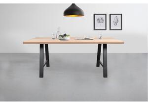 Jedálenský stôl AMAYA A dub/čierna, šírka 140 cm, rovná hrana