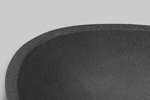 PUNC betónové umývadlo vrátane výpuste, 53x17x39 cm, čierny granit BH7001