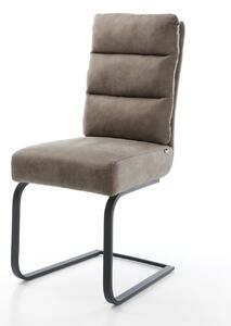 DELIFE Jedálenská stolička Pela-Flex mikrovlákno taupe vintage jedálenská stolička plochá čierna vrecková pružina