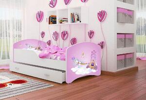 Detská posteľ s rozprávkovými motívmi FRAGA P1 + matrac + rošt ZADARMO, 80x180 cm, s ÚP, VZOR 25